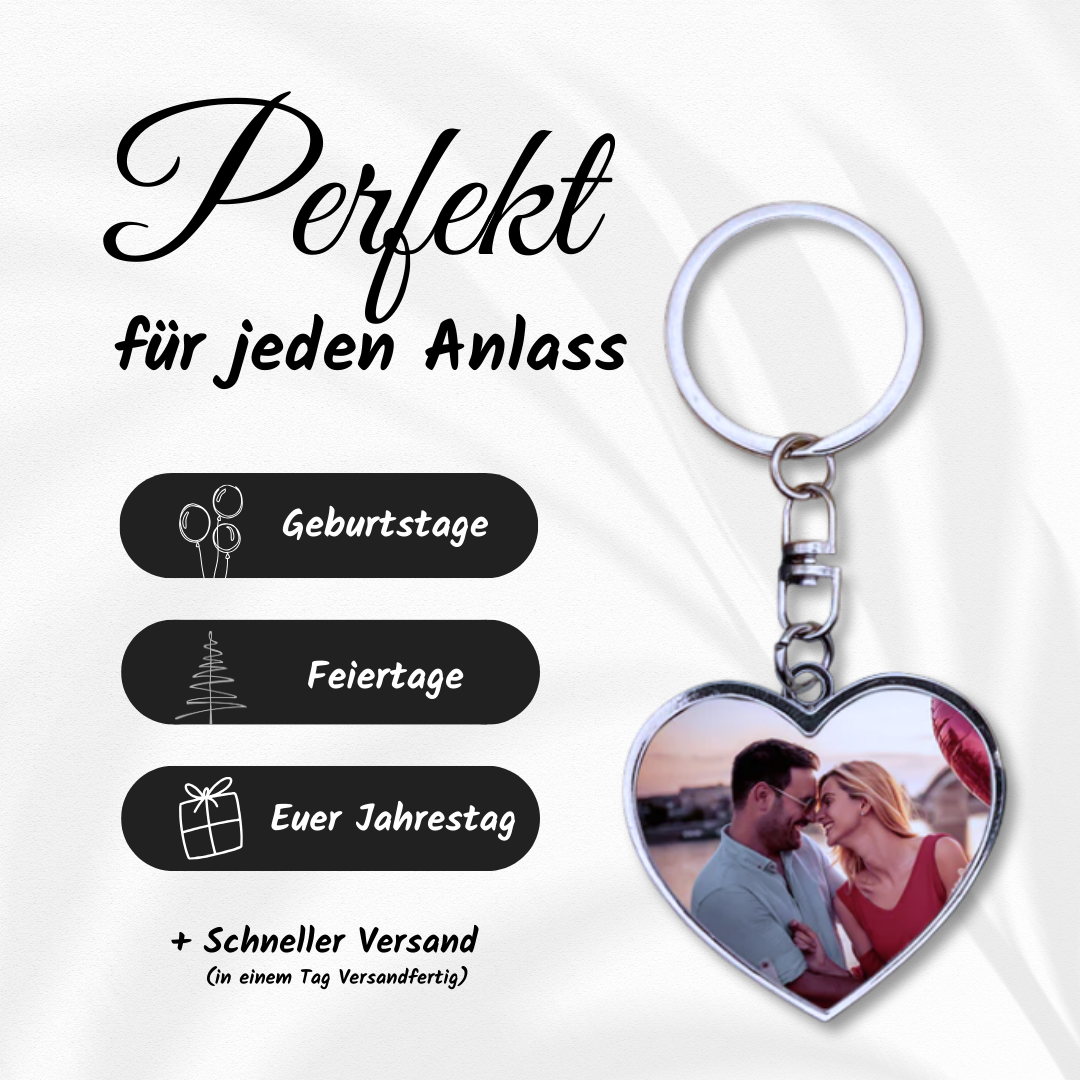 Personalisierter Schlüsselanhänger | Doppelseitiges Herz