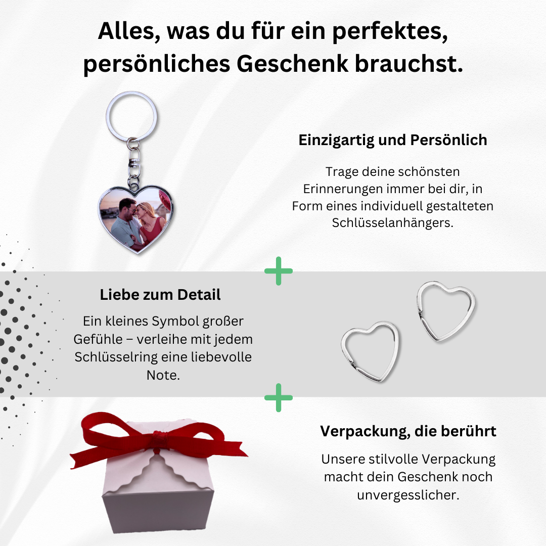 Personalisierter Schlüsselanhänger | Doppelseitiges Herz