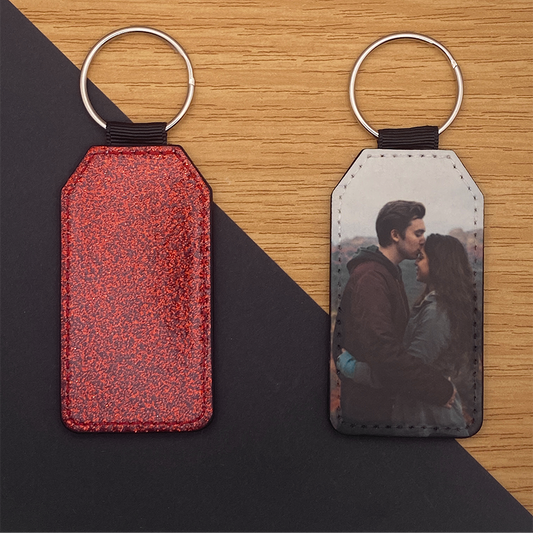 Personalisierter Schlüsselanhänger | Rechteckzauber | Rot