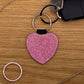 Personalisierter Schlüsselanhänger | Glitzerherz | Pink