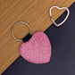 Personalisierter Schlüsselanhänger | Glitzerherz | Pink
